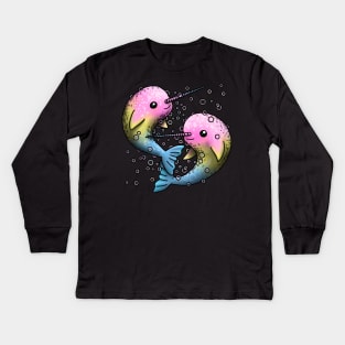 Pan Narwhals Kids Long Sleeve T-Shirt